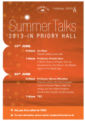 Summer talks in Priory Hall