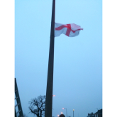 The Flags Are Up in Heanor for St George's Day - Or Are They?