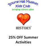 Bourne Hall Museum Kids Club – Summer Activities  – 25% Off events @epsomewellbc #horriblehistory