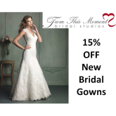 15% OFF New Bridal Gowns ordered (ends Mon 23rd) at From This Moment @FTMBridal