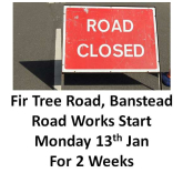 Fir Tree Rd Banstead – road works start Jan 13 8pm to 6am– could affect your journey @bansteadhighst