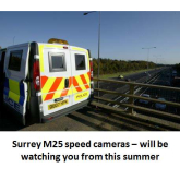 M25 speed cameras in Surrey – will be watching you soon
