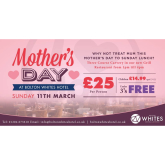 Enjoy a delicious 3 course carvery at Bolton Whites Hotel this Mother’s Day