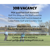 Job Vacancy at Calderfields Golf Shop