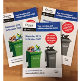 When will my rubbish and recycling bin be emptied from November 2019 in Walsall