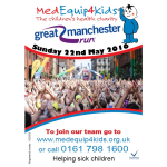 Register for the Great Manchester Run for just £20 with MedEquip4Kids.  