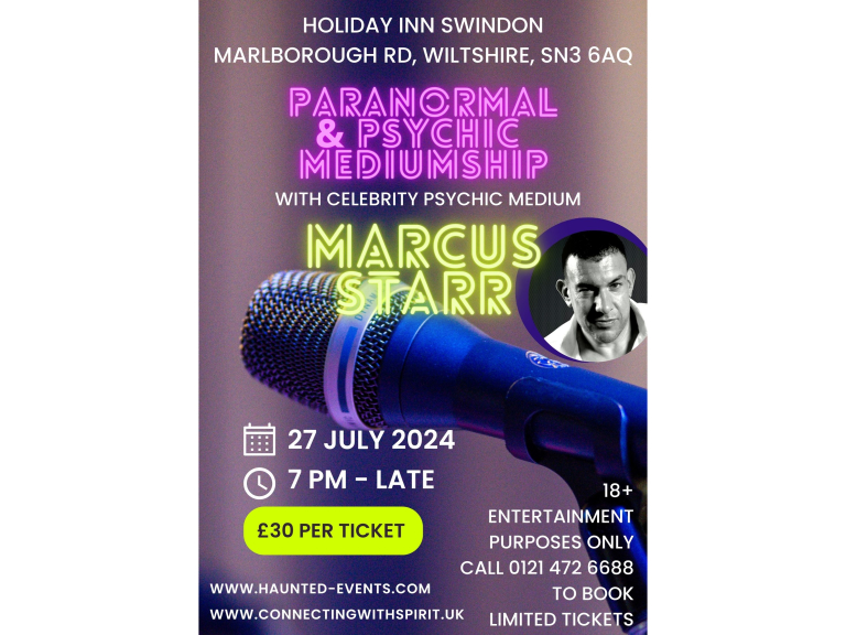 Paranormal & Psychic Event with Celebrity Psychic Marcus Starr @ Holiday Inn Swindon