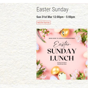 Join us for a joyous Easter celebration at The White Horse! 🌷🐣