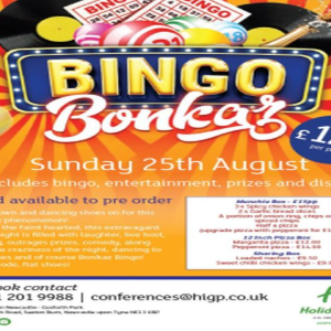 Bingo Bonkaz - Holiday Inn Newcastle Gosforth Park - Sunday 25th August 2024