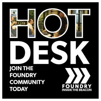 Foundry hot desk workspace banner in Eastbourne