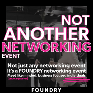 Foundry networking event banner in Eastbourne