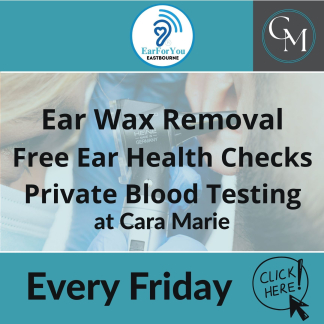 Ear wax removal, free ear health checks and private blood testing at Cara Marie in Polegate, available every Friday with Ear For You Eastbourne.