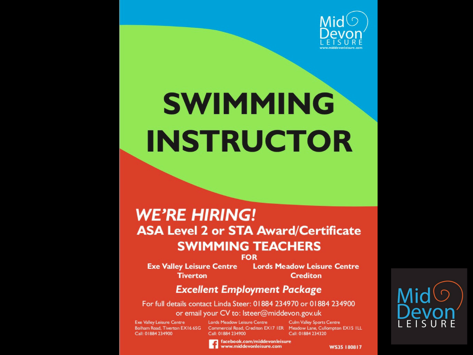 Swimming instructors wanted at Mid Devon Leisure
