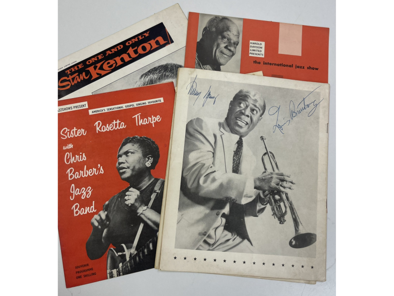 Programme signed by jazz great Louis Armstrong discovered by Lichfield auctioneers