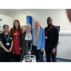 A Toy (and much more) for All of Us! Jimmy Tarbuck #Tarby visits @Epsom_StHelier to present new toy! #EMEF