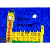 Budding young  Ashtead artist designs Christmas card to be sent to Prime Minister