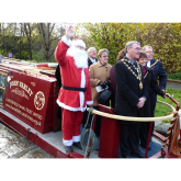 Santa cruises the Chesterfield Canal