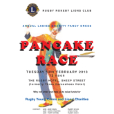 Ladies’ Fancy Dress Charity Pancake Race in Rugby