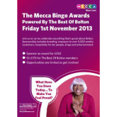 Sponsorship opportunities available for the 2013 Mecca Bingo Awards