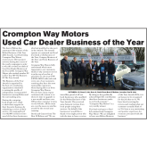 Crompton Way Motors Crowned UK Car Dealership of the Year! 