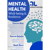 Mental Health Well-Being & Resilience Course available at Alliance Learning