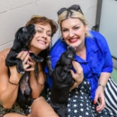 Annie musical star, Jodie Prenger visits Birmingham Dog’s Home to meet newly named dogs, Annie and Sandy