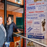 Fiona Allan and Professor Carl Chinn MBE Ph.D have unveiled a special Giant Playbill installation as part of Birmingham Hippodrome’s 120th birthday celebrations.