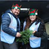 Sub-contractor supports hospice's Christmas tree collection initiative