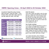 Tip Opening Times in Walsall    From Monday 4th April 2022