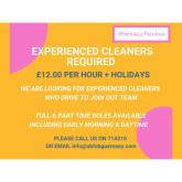 Experienced cleaners required