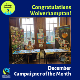 Wolverhampton Fairtrade goes from strength to strength and is celebrating being awarded Fairtrade Campaigners of the Month for December from the Fairtrade Foundation for going above and beyond in supporting trade justice. 