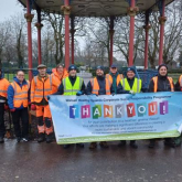 Community and business volunteers come together to enhance Palfrey Park