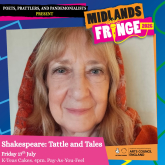 Cath Edwards with Shakespeare: Tattle and Tales at the Midlands Fringe July 2026
