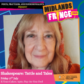 Cath Edwards with Shakespeare: Tattle and Tales at the Midlands Fringe July 2026