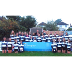 Sutton & Epsom Rugby Girls team in their new team colours @cuffgoughLLP  @suttonepsomRFC #girlsrugby 