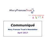 Communiqué – News from The Mary Frances Trust @MaryFrancesTrst 