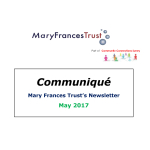 Communiqué – News from The Mary Frances Trust @MaryFrancesTrst 