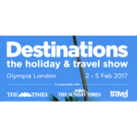 Complimentary tickets to the Destinations Travel Show at London Olympia 2-5 February 2017, courtesy of 2by2 Holidays 