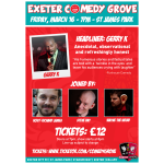 Exeter Comedy Grove at SJP on Friday