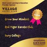 Village Hotel Bury Sponsor of Moved Loved Learning & Education in Bury: Local & Loved Awards 2023