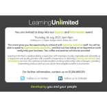 Learning Unlimited, Bolton, invite you to their launch event on Thursday 18th July