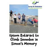 Epsom Rotaract to climb Snowdon in memory of their friend @epsom-rotaract @kssairambulance 