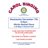Carol singing, 17/12/2014 at 8pm, Hitchin Market Place