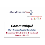 Christmas Communiqué – News from The Mary Francis Trust @MaryFrancisTrst