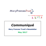 Communiqué – News from The Mary Frances Trust @MaryFrancesTrst 