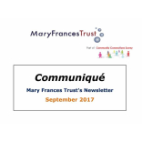 Communiqué – News from The Mary Frances Trust @MaryFrancesTrst 