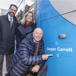 Jasper Carrott unveils tram named in his honour
