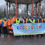 Community and business volunteers come together to enhance Palfrey Park