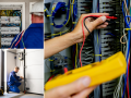 Qualified electrical contractors in Eastbourne working on site