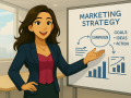 Tess Sparks presenting strategy for marketing in Eastbourne